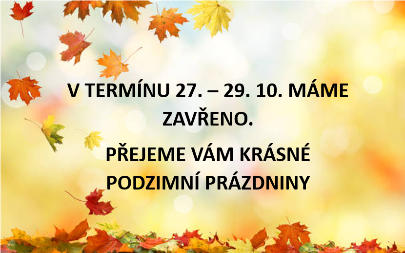 BANNER PODZIMNÍ PRÁZDNINY
